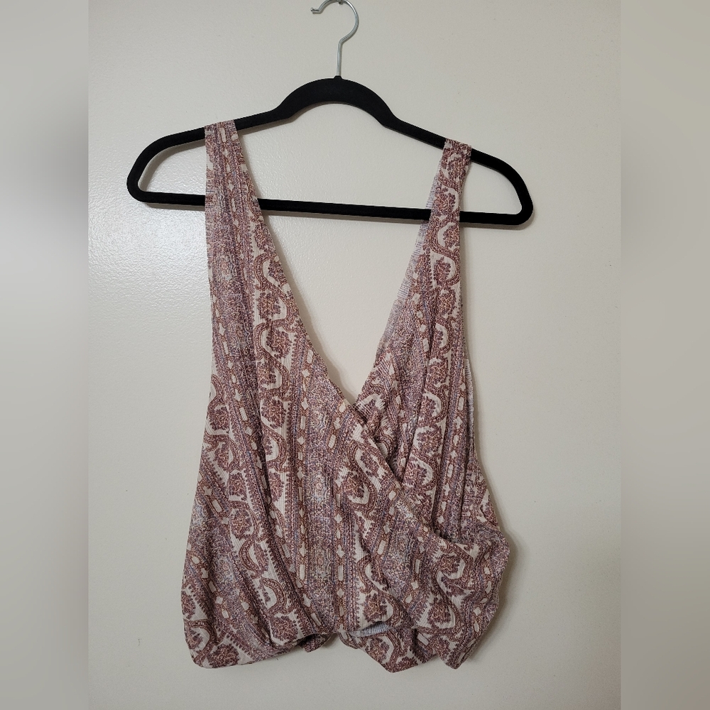We The Free Boho Patterned Tank Top - Brown and Cream